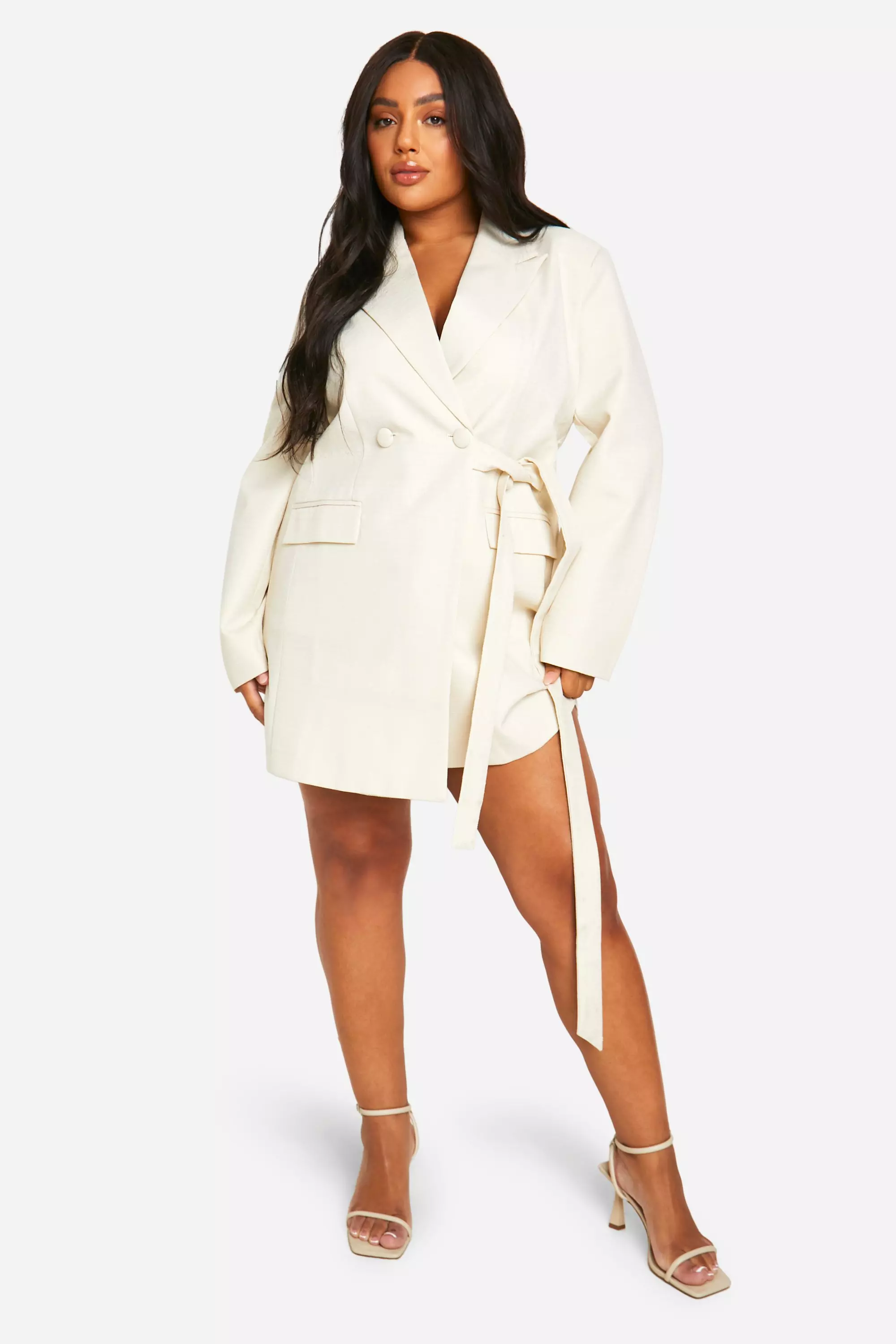 Boohoo tie side blazer dress hotsell
