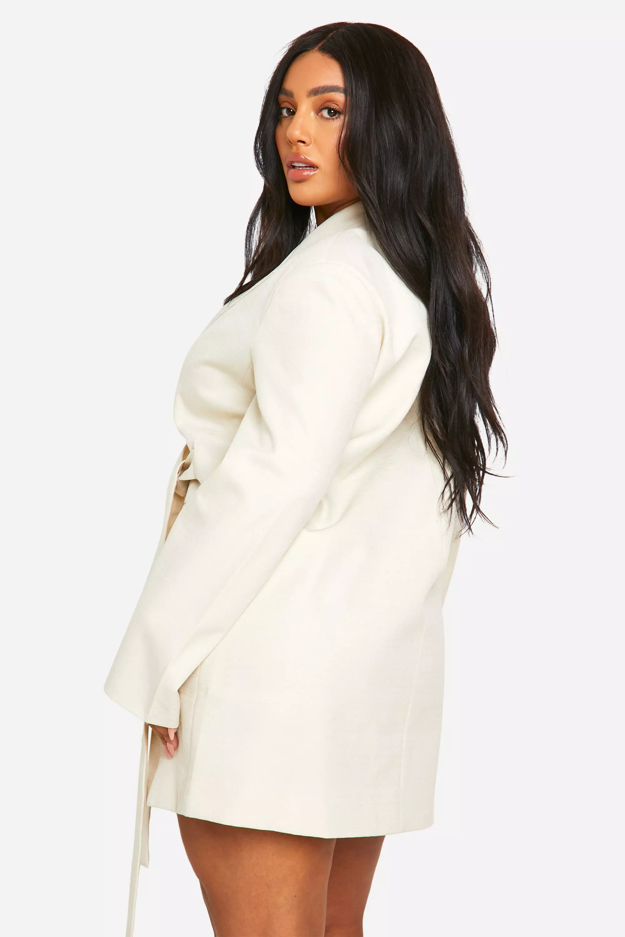 Boohoo tie side blazer dress deals