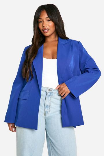 Plus Tailored Longline Blazer cobalt