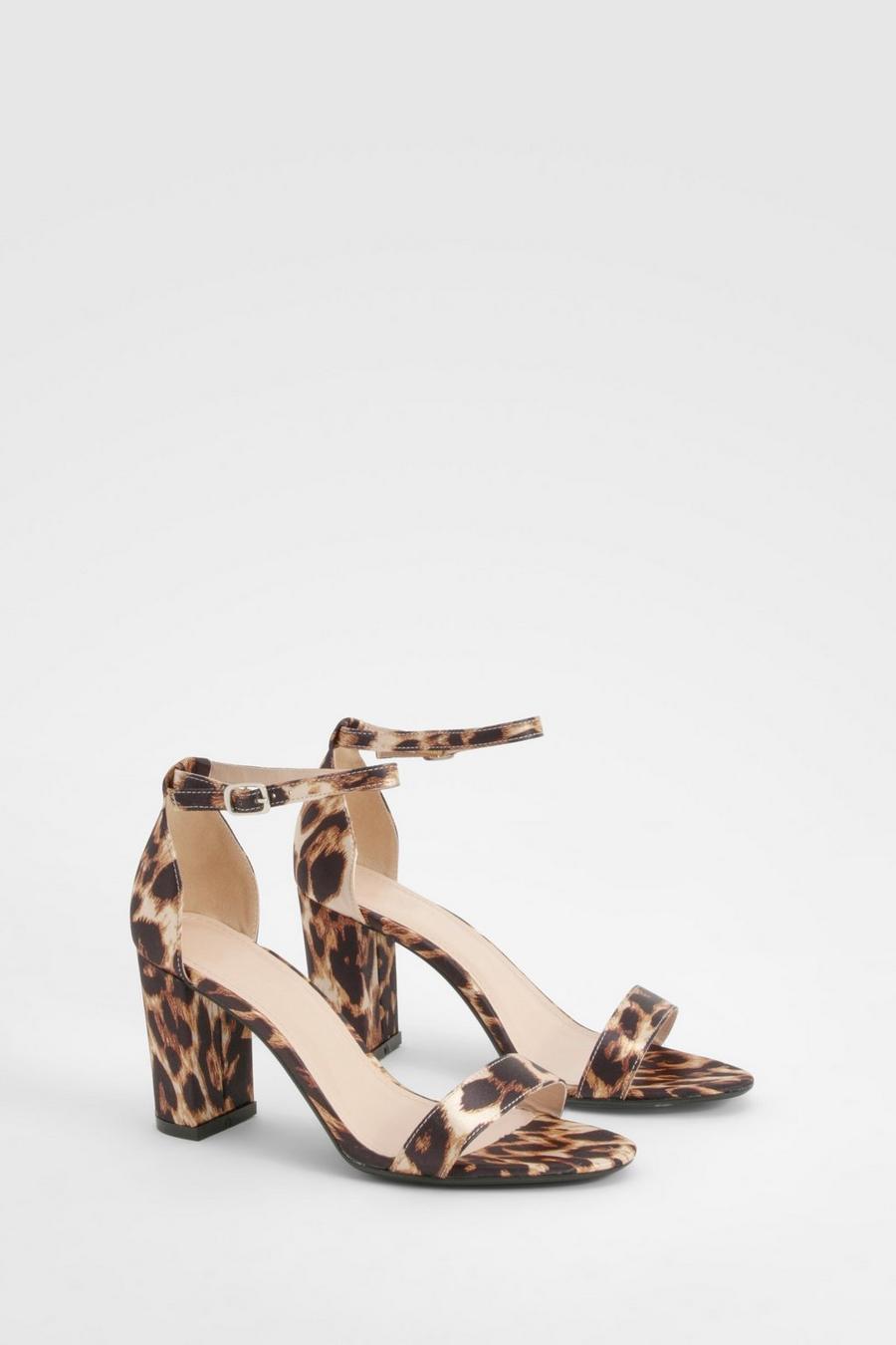 Sandales à talon carré et imprimé léopard, Leopard