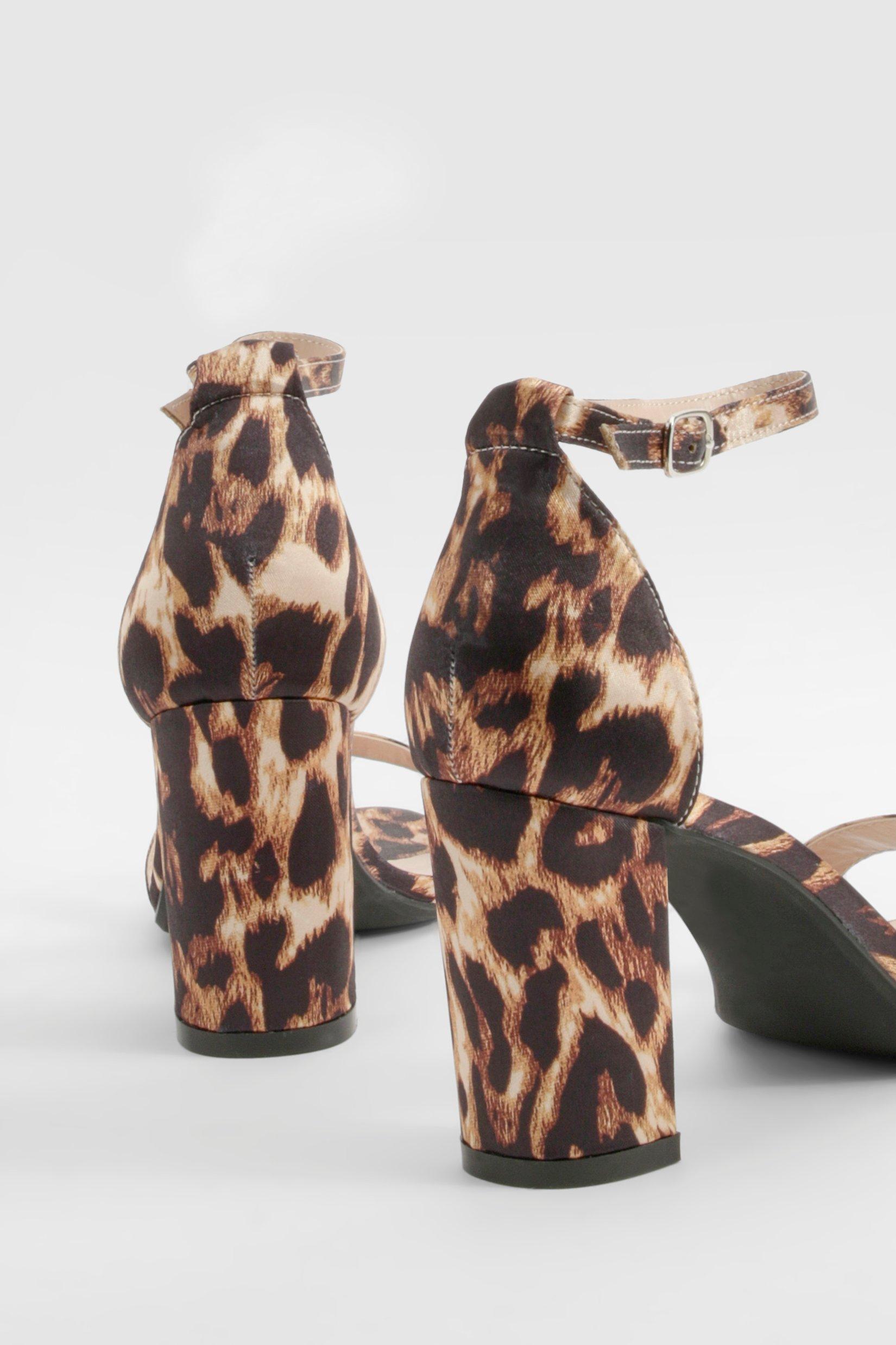 Leopard mid heels best sale