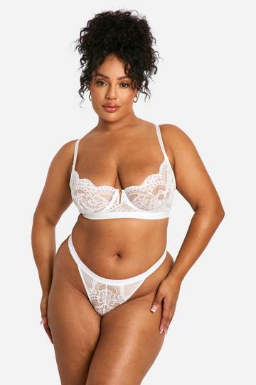 Lace Underwire Balcony Bra white