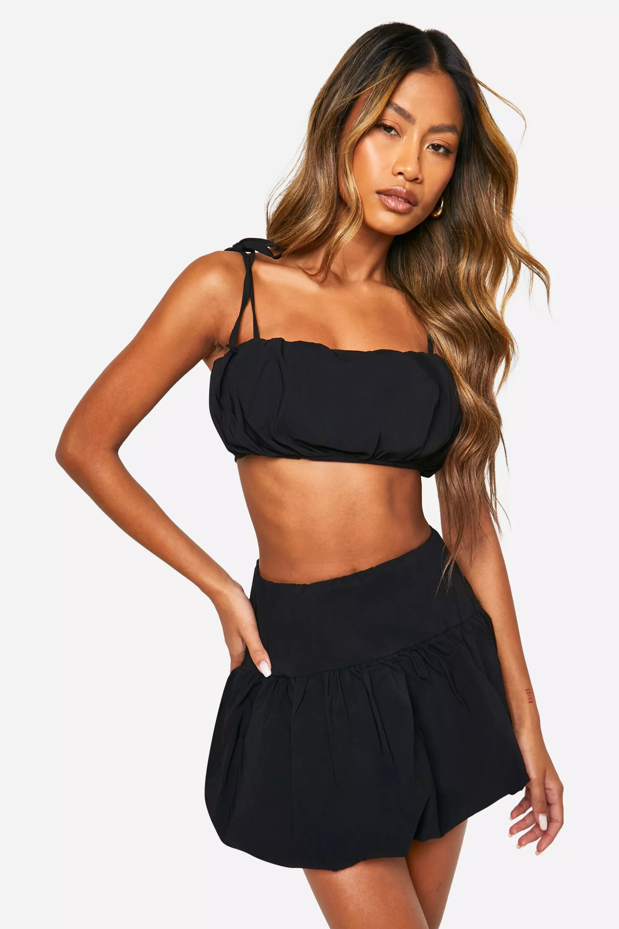 Black Bengaline Bubble Cami Top alternative image