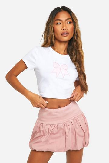 Bengaline Bubble Puffball Mini Skirt baby pink