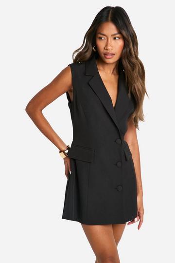 Tailored Sleeveless Blazer Romper black