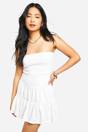 Petite Waffle Dropped Waist Maxi Dress ivory