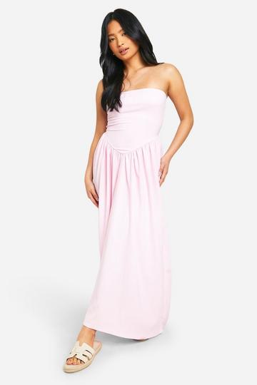 Petite Waffle Dropped Waist Maxi Dress pink