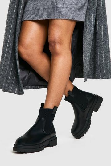 Brede Dikke Chelsea Boots Met Dubbele Label black