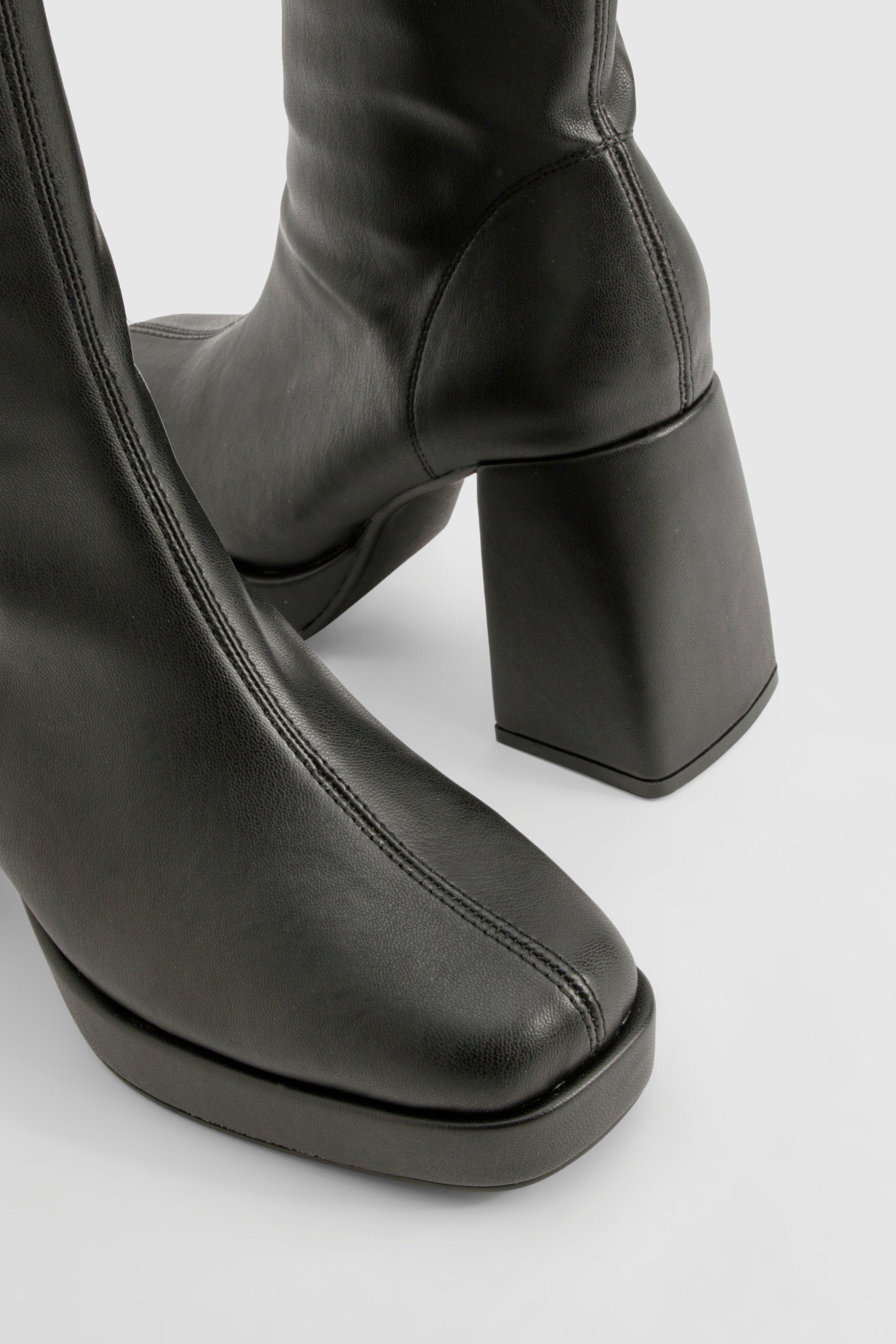 Boohoo black sock boots hotsell