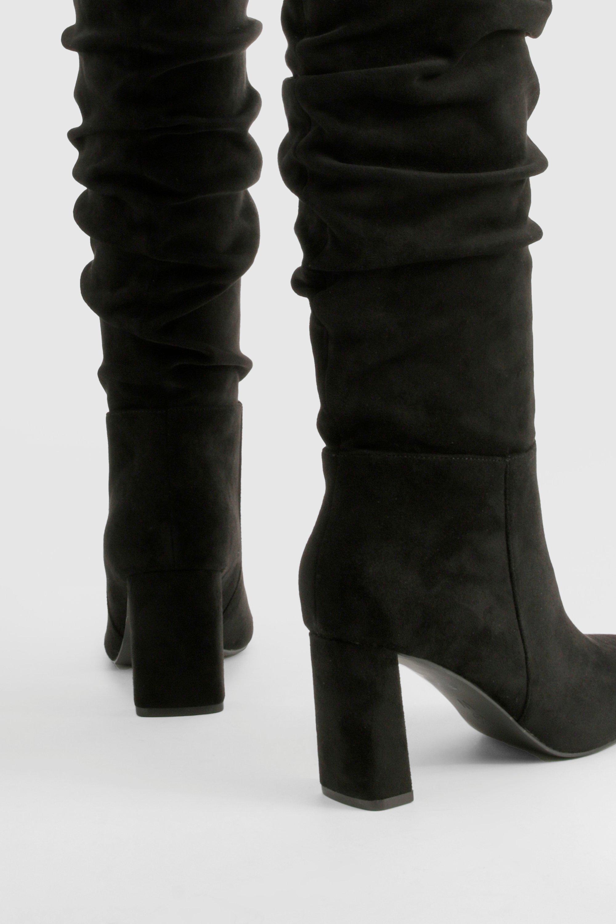 Black ruched boots uk best sale