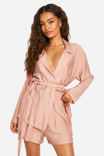Linen Look Relaxed Fit Shorts dusty rose