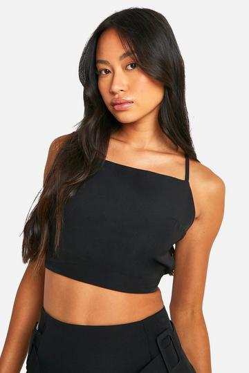 Lace Up Open Back Crop black