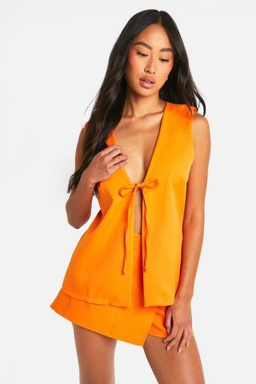 Plunge Front Waistcoat orange