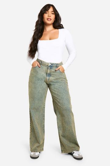 Plus Basics High Waisted Boyfriend Jeans light sand