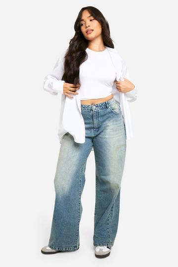 Plus Basics High Waisted Boyfriend Jeans ice blue