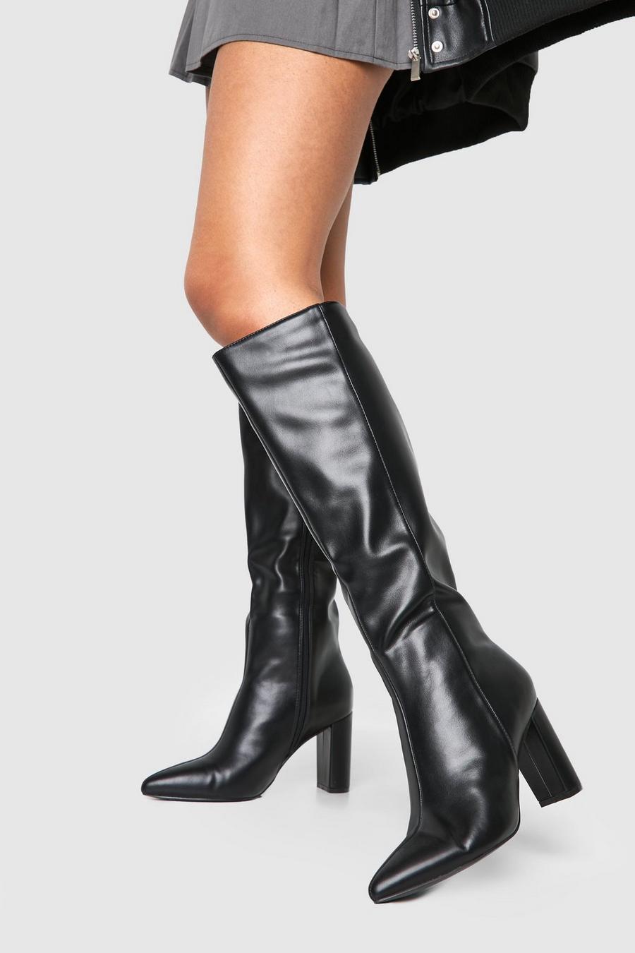 Wide Fit Pointed Toe Knee High Boots | boohoo Wide Fit Pointed Toe Knee High Boots | boohoo