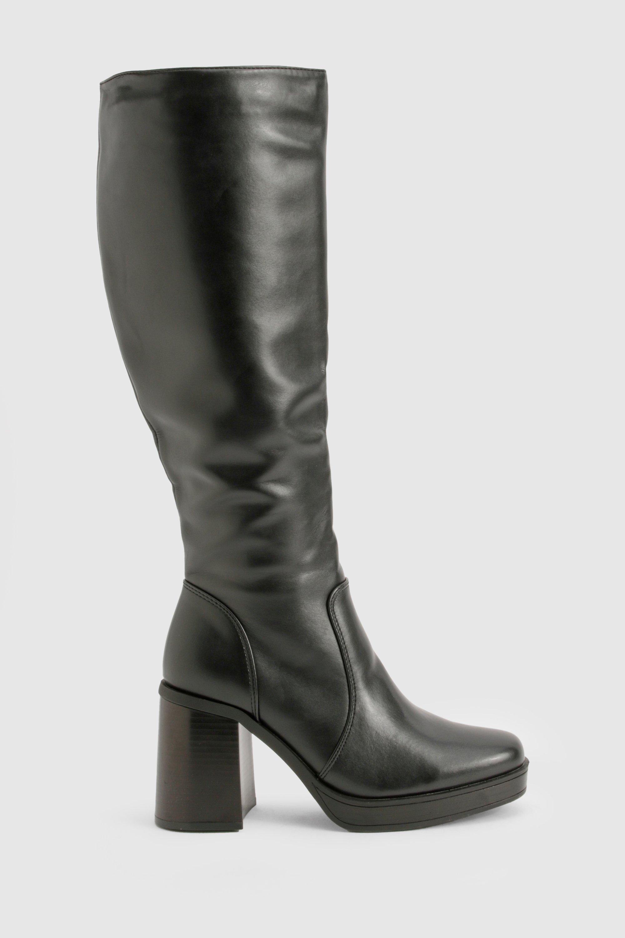 Boohoo block heel boots fashion