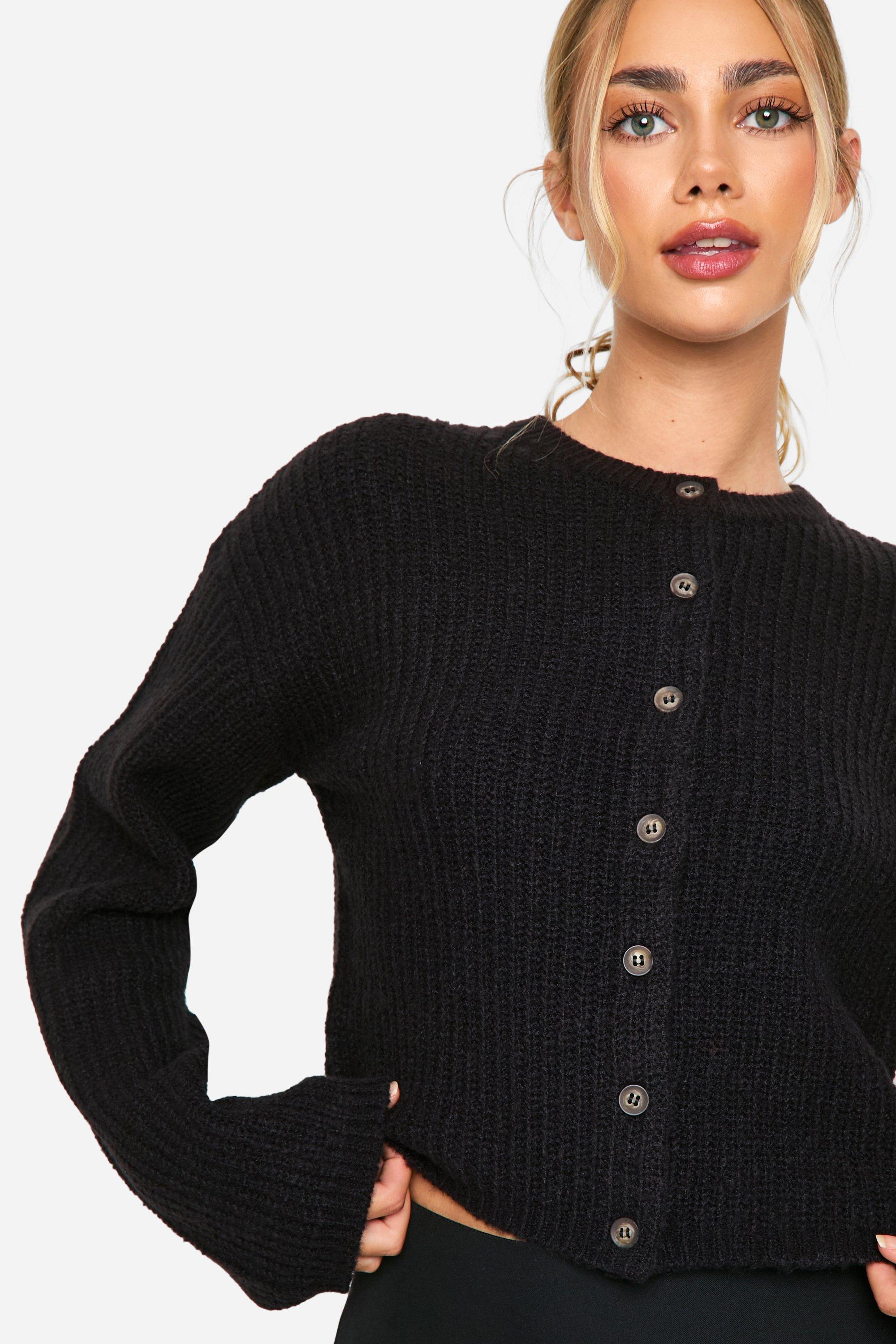 Black crew cardigan deals