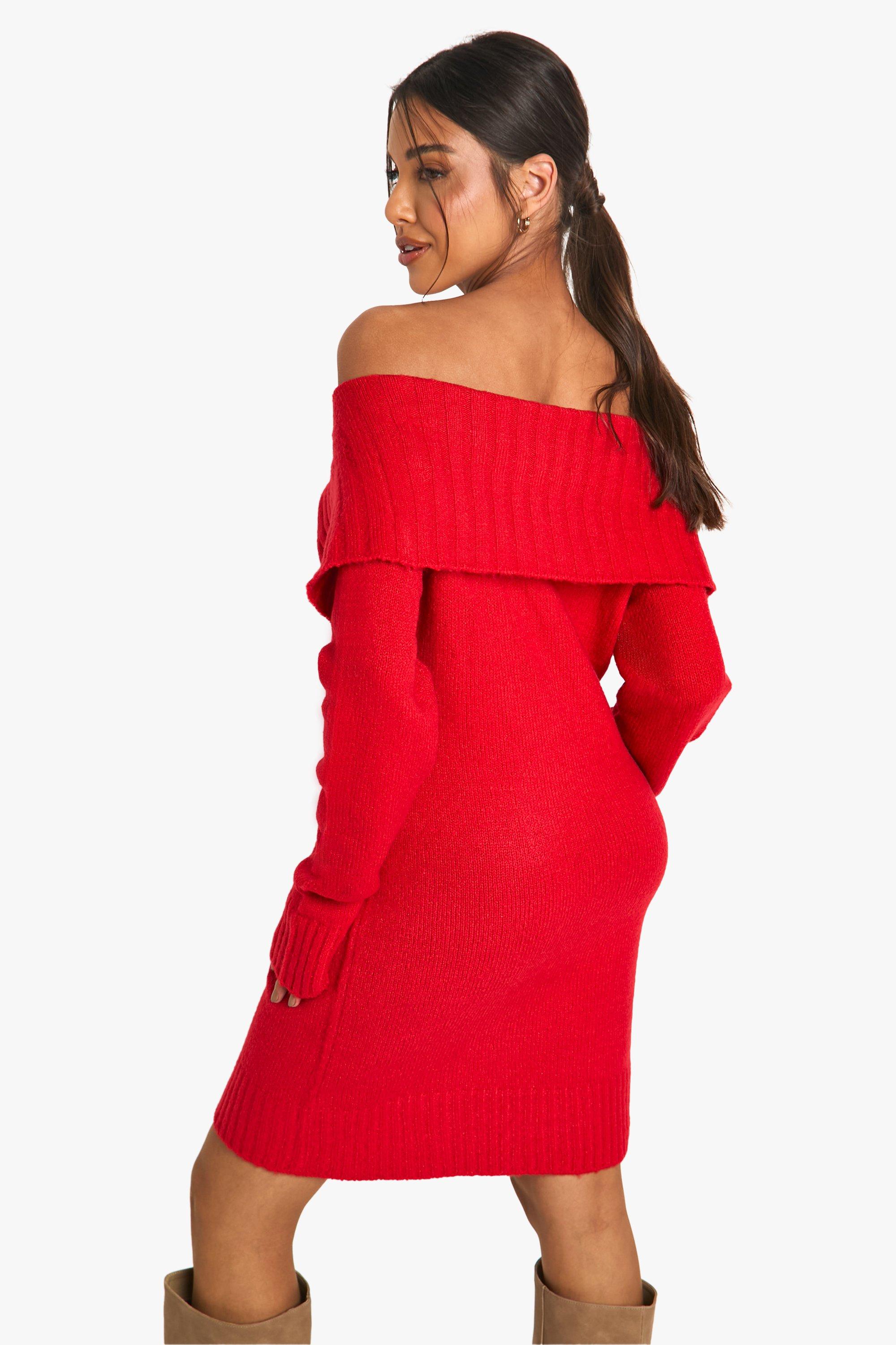 Robe pull oversize a epaules denudees boohoo FR