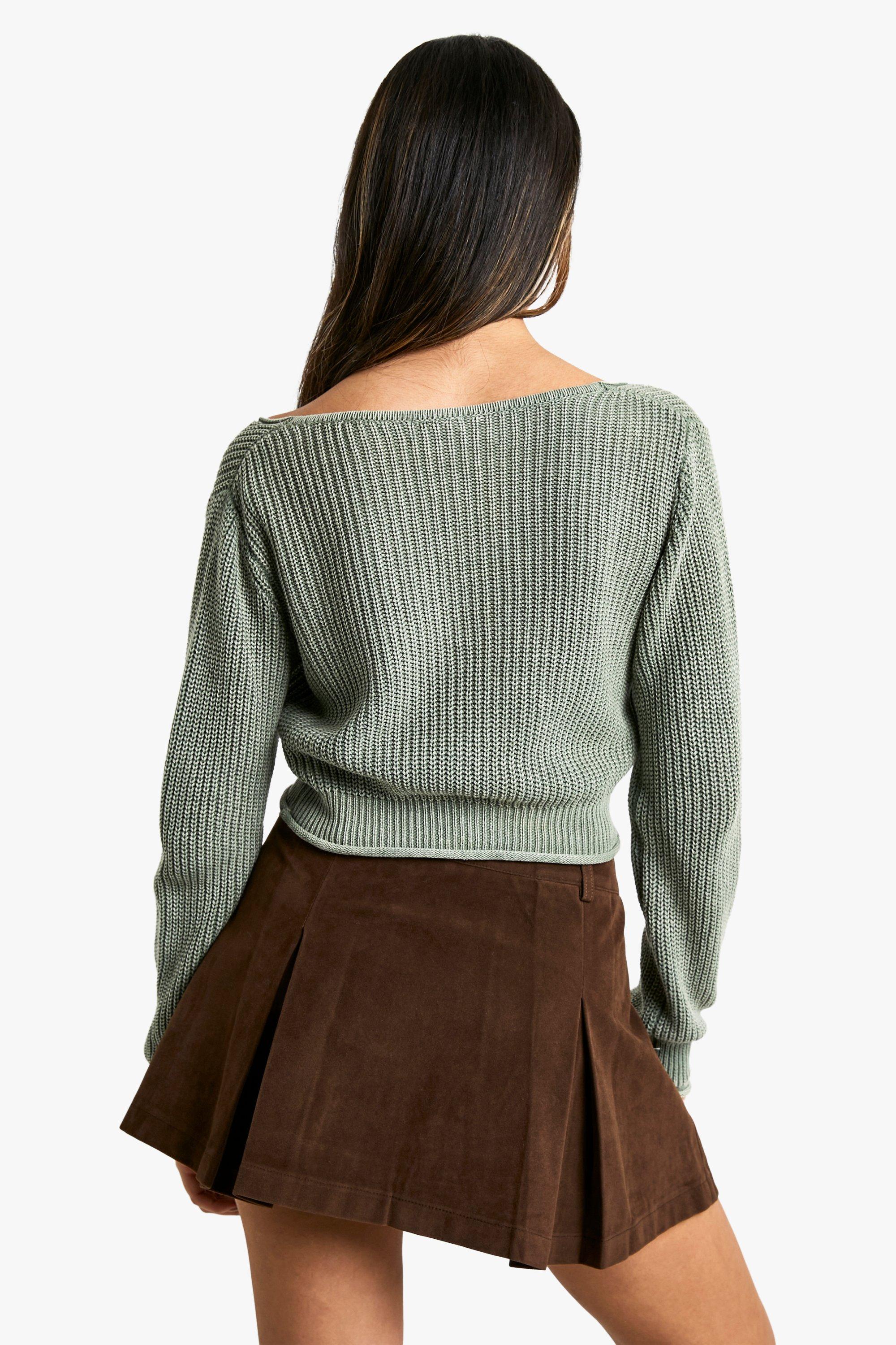 インポート・海外人気ブランド Wash Acid Lace USA boohoo | Cardigan Crop Up カーディガン
