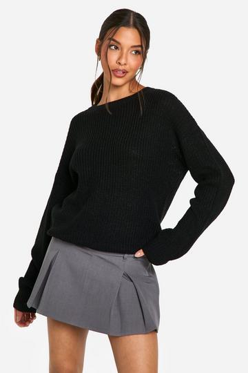 Basic Crew Neck Jumper black