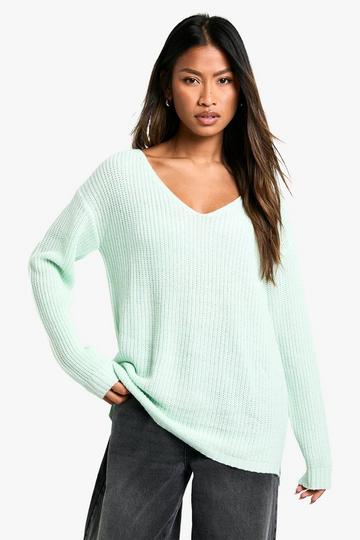 Basic V Neck Jumper mint