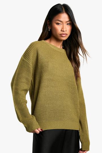 Basic Crew Neck Jumper khaki