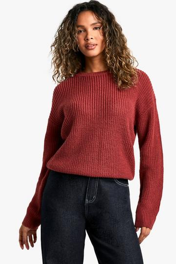 Basic Crew Neck Jumper berry