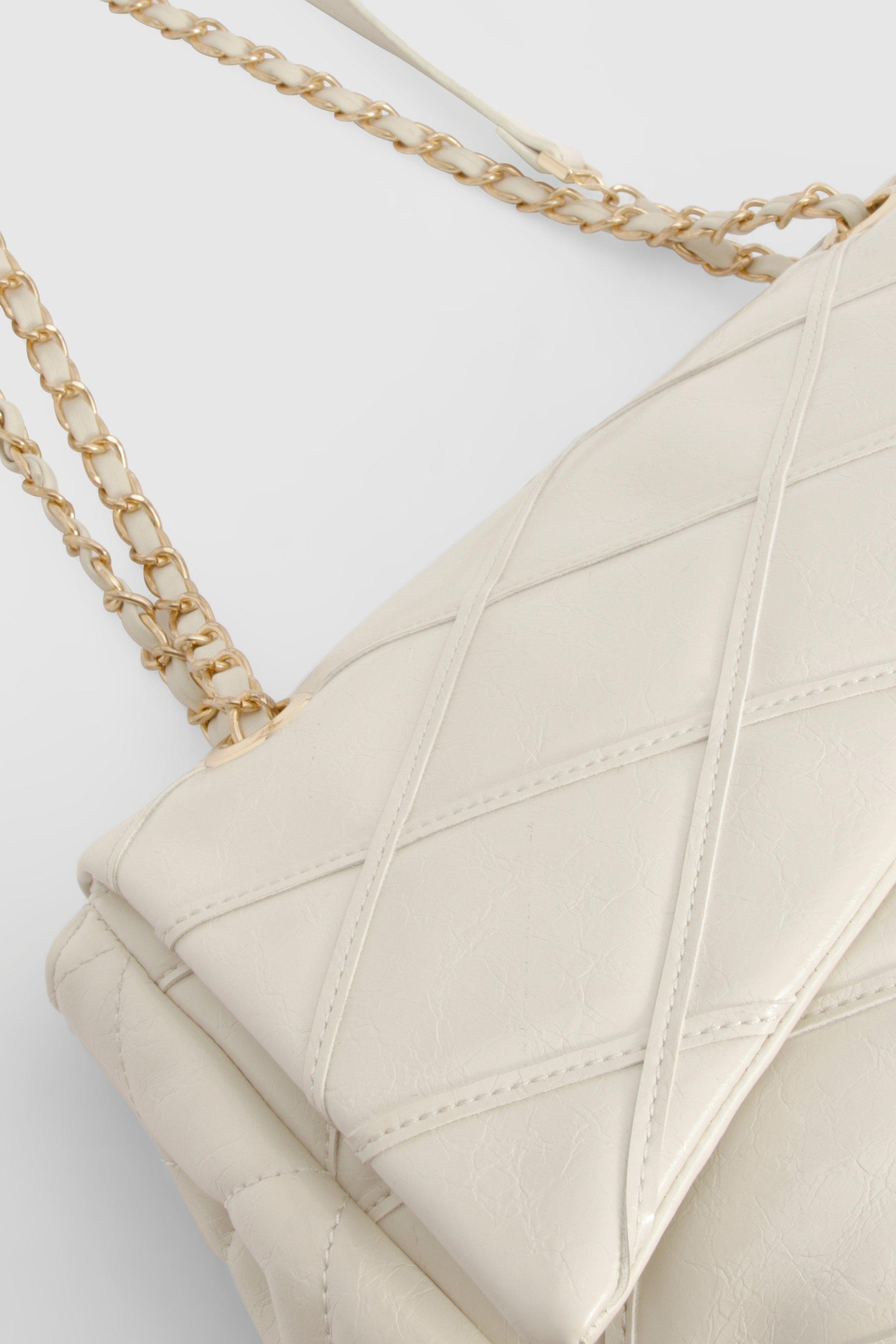 Quilted flap crossbody bag with chain best sale