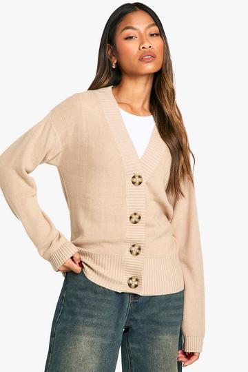 Premium Rib Oversized Slouchy Knitted Cardigan oatmeal