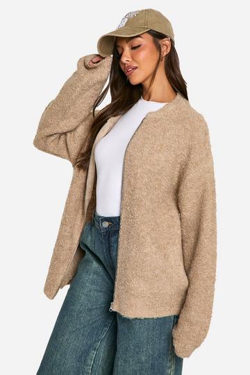 Bomber oversize en polaire camel