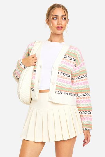 Gebreide Pastel Boxy Cardigan multi