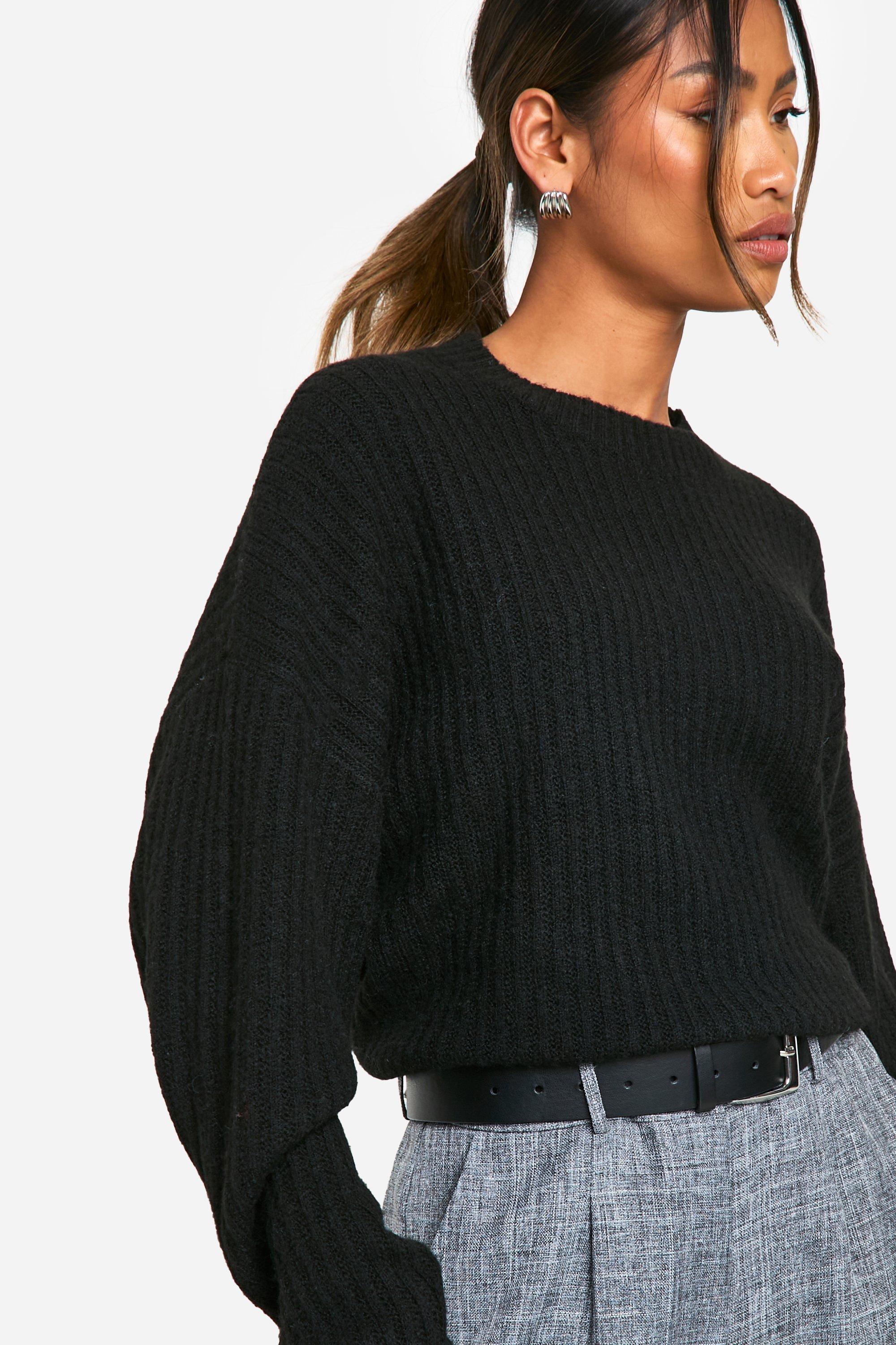 Soft Rib Knit Balloon Sleeve Jumper