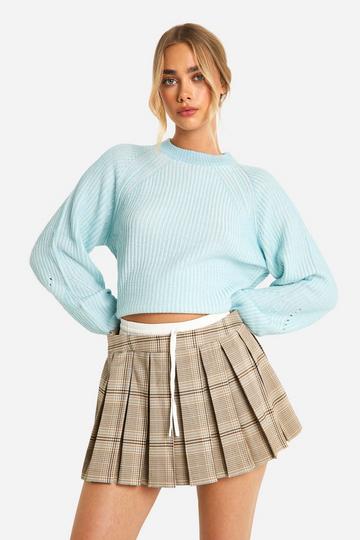 Two Tone Stripe Plated Jumper blue