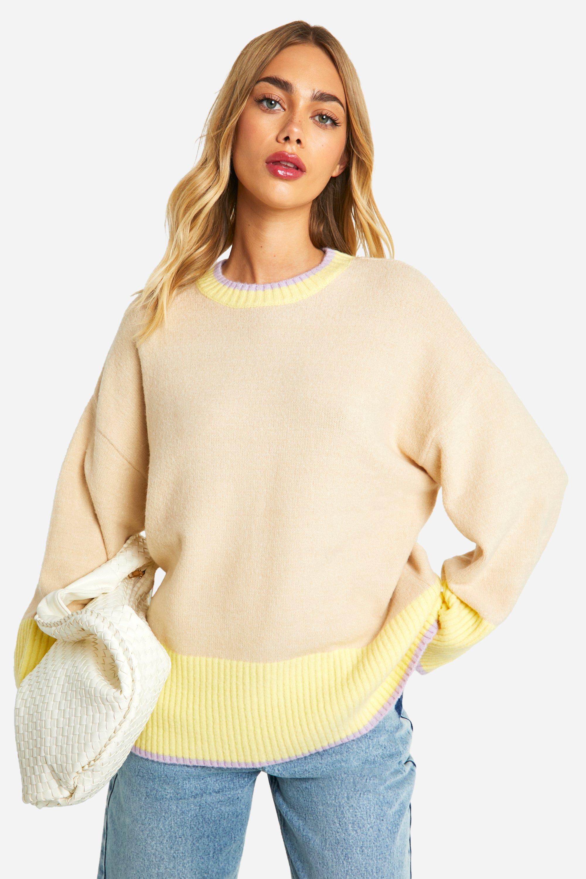 Colorblock trui dames hotsell
