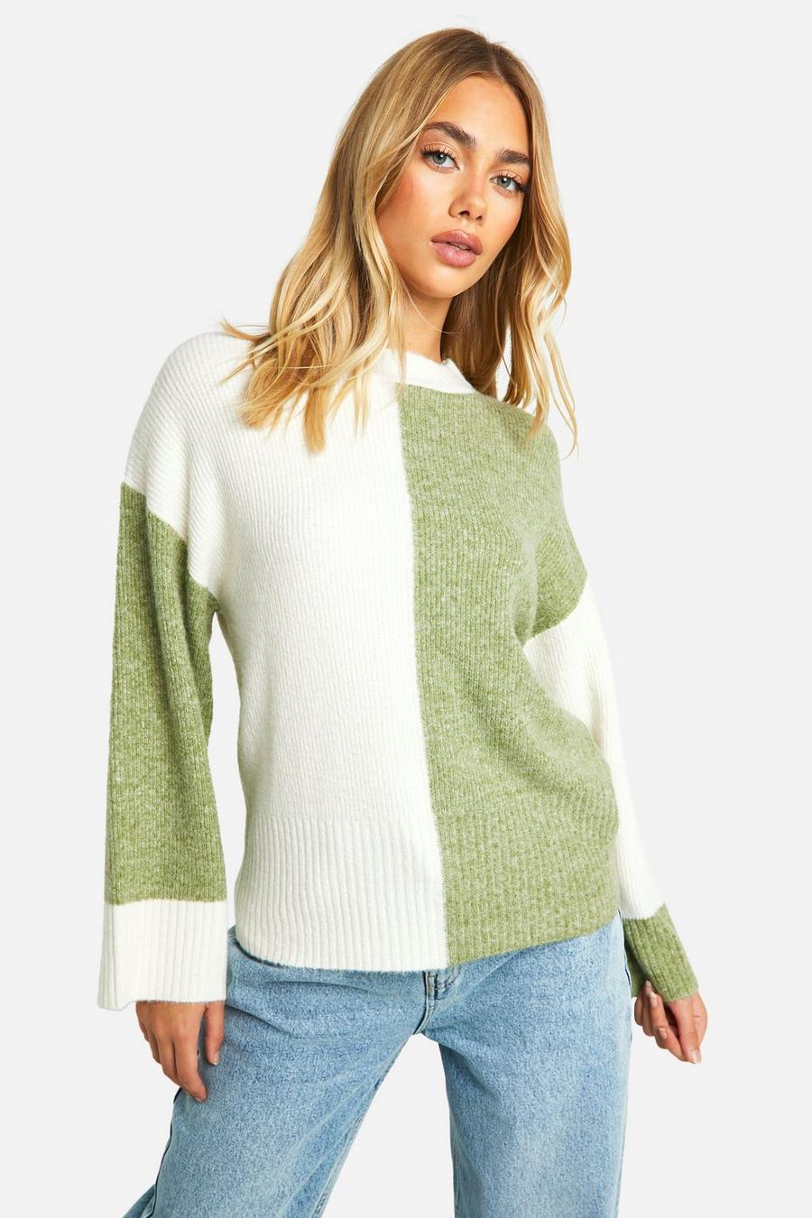 Soft Knit Color Block Oversized Sweater | boohoo USA Soft Knit Color Block Oversized Sweater | boohoo USA