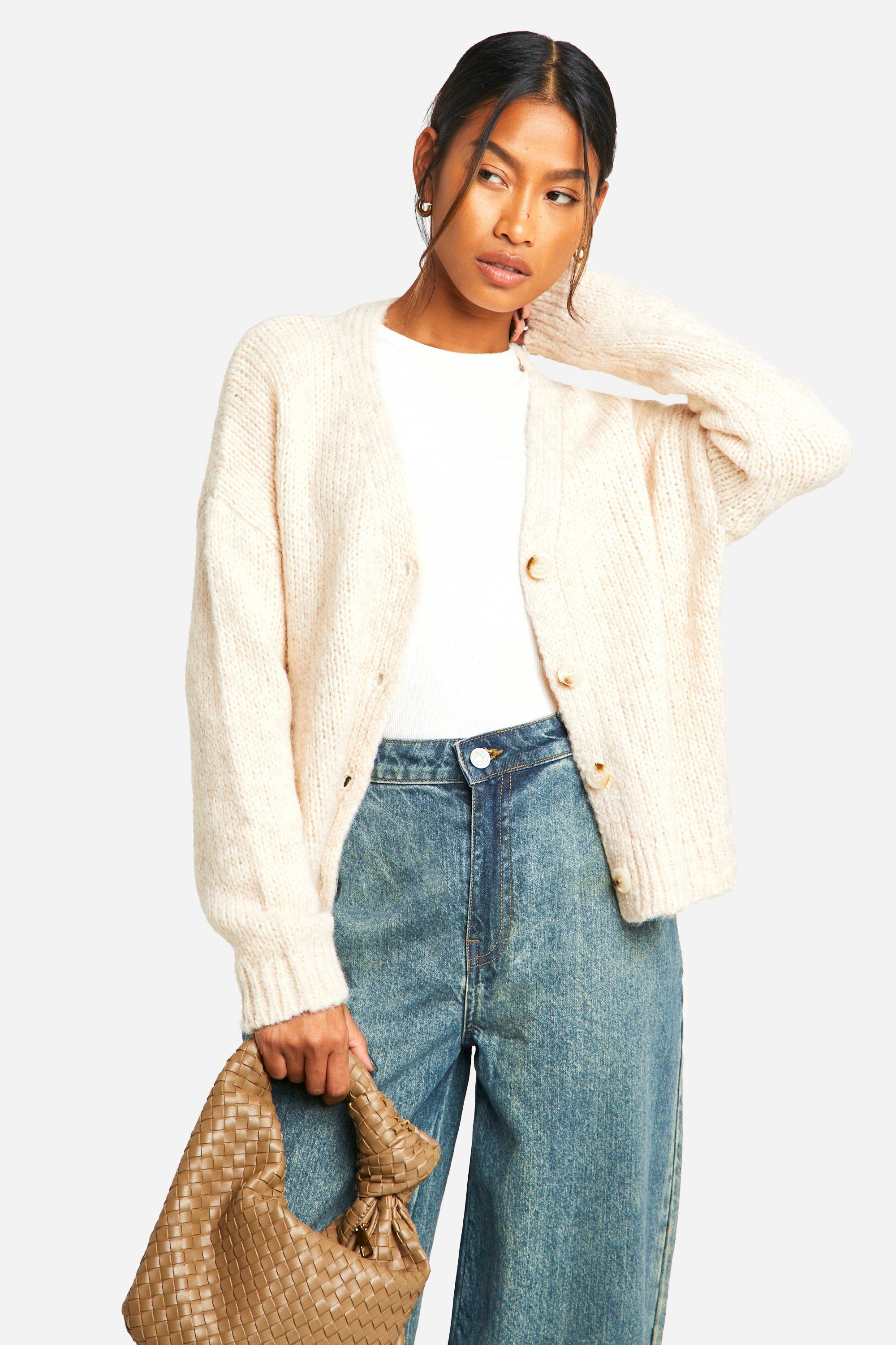 Oversized Soft Knit Boyfriend Cardigan boohoo IE