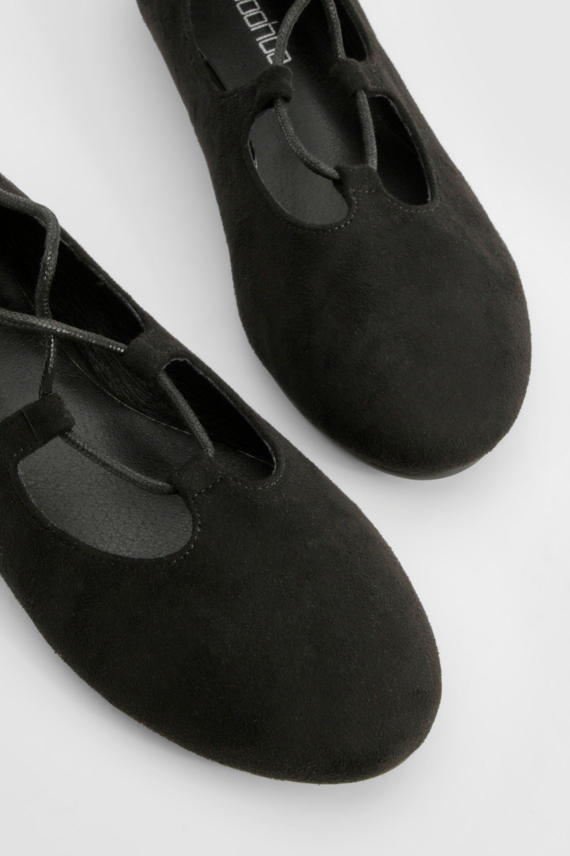 Lace Up Ballet Flats boohoo