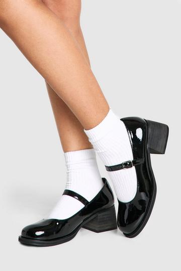 Black Patent Chunky Mary Janes