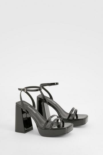 Patent Platform Strappy Heels black