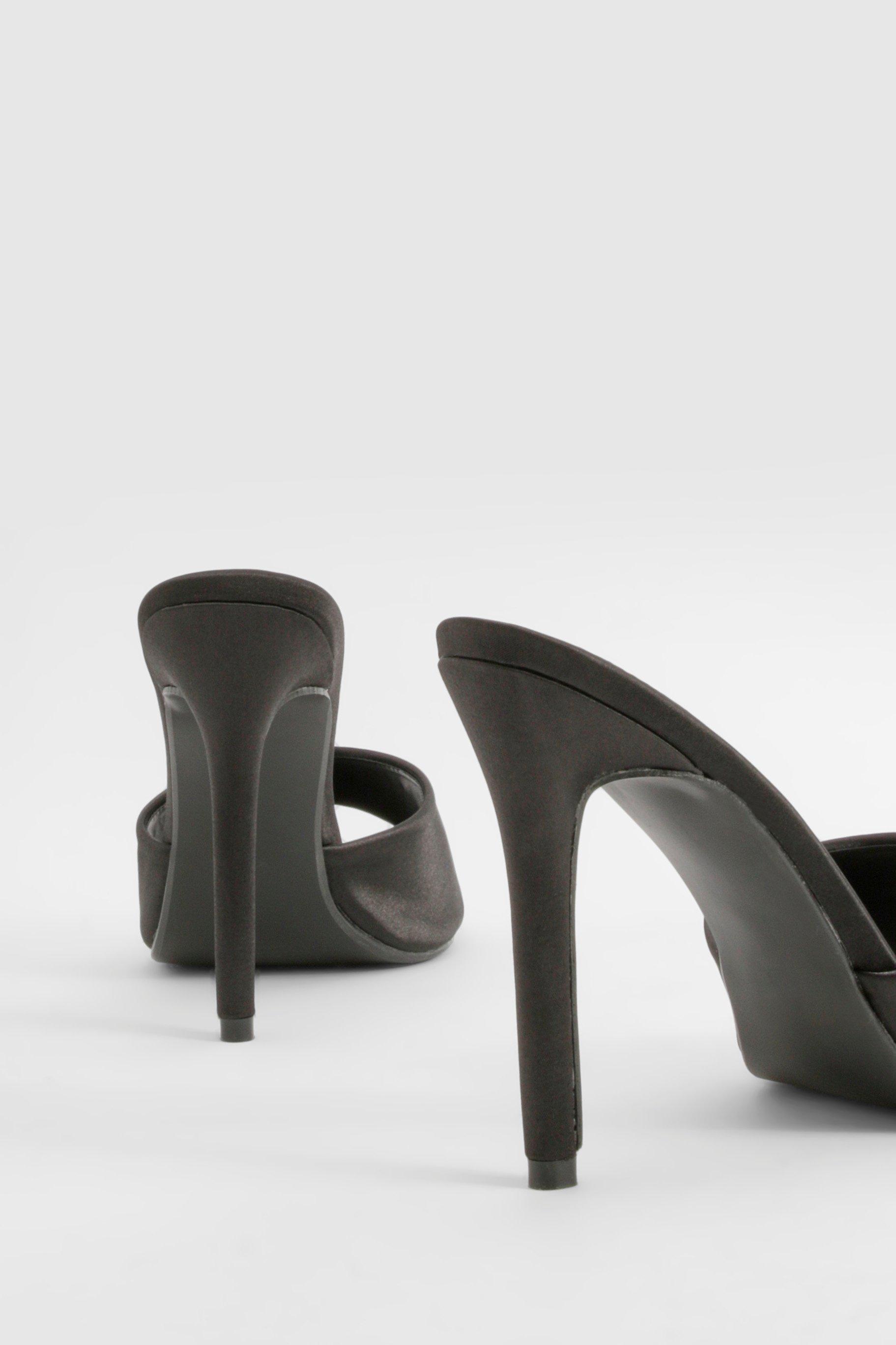 Satin Heeled Mules boohoo IE