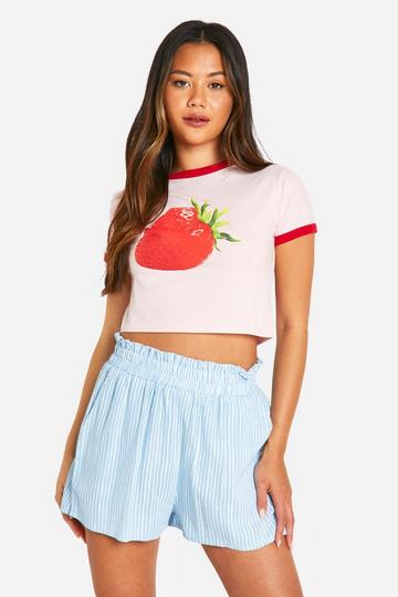 Strawberry Ringer Tee pink