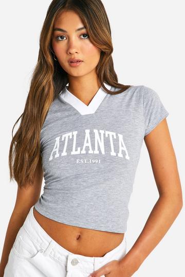 Atlanta V Neck Tee grey marl