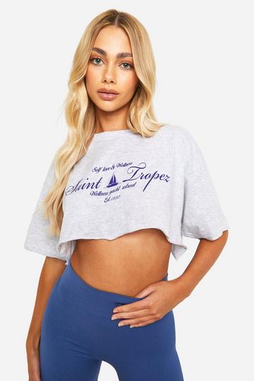 Grey Saint Tropez Cropped T-shirt