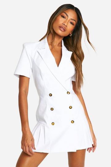 Bengline Blazer Jurk Met Tennis Rok white