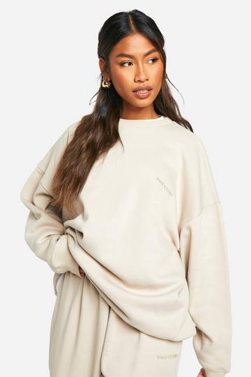 Dsgn Studio Embroidered Oversized Sweatshirt stone