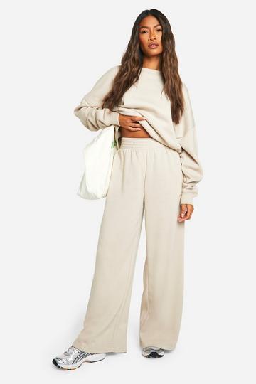 Dsgn Studio Embroidered Straight Leg Sweatpant stone