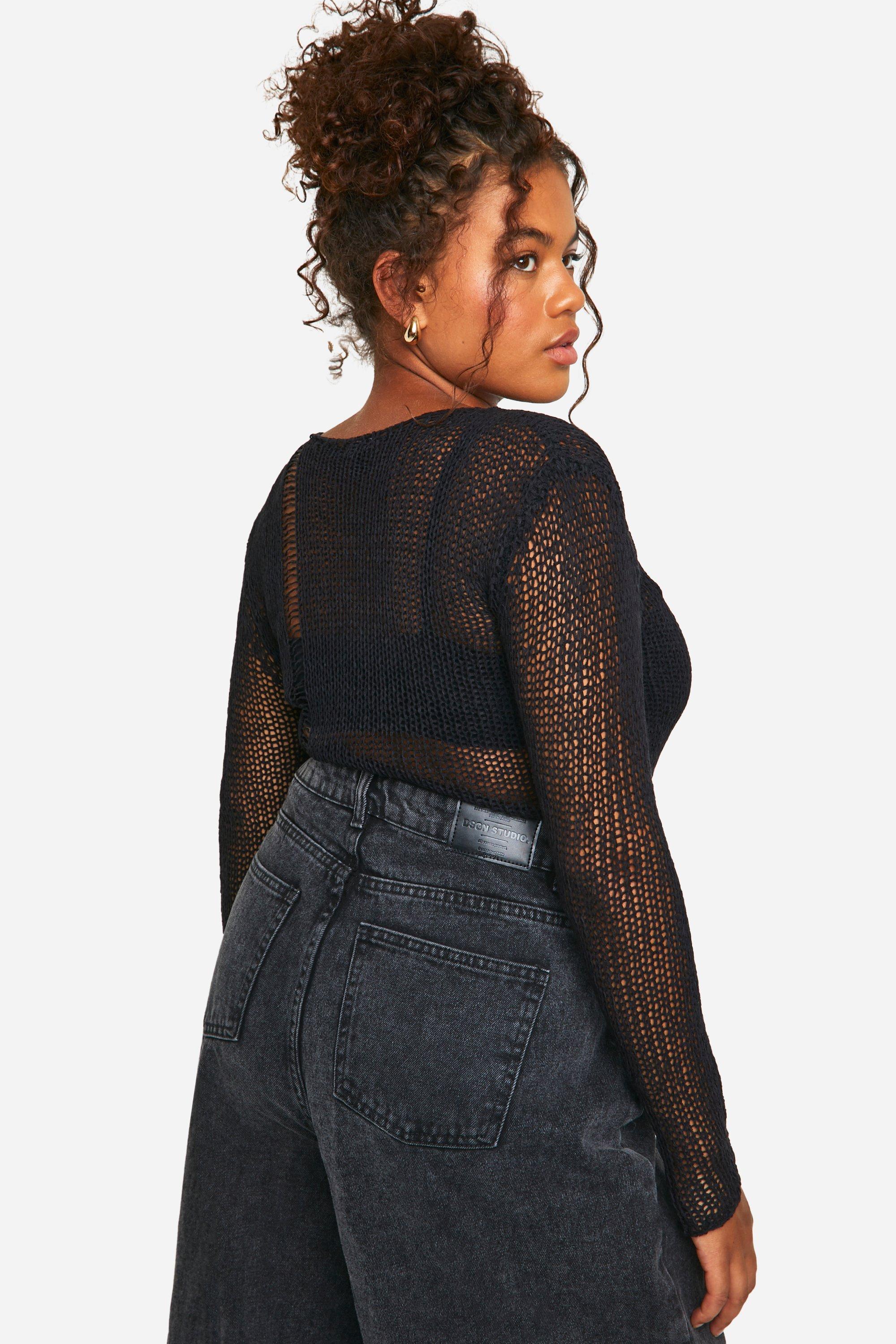 Sheer black sweater hotsell