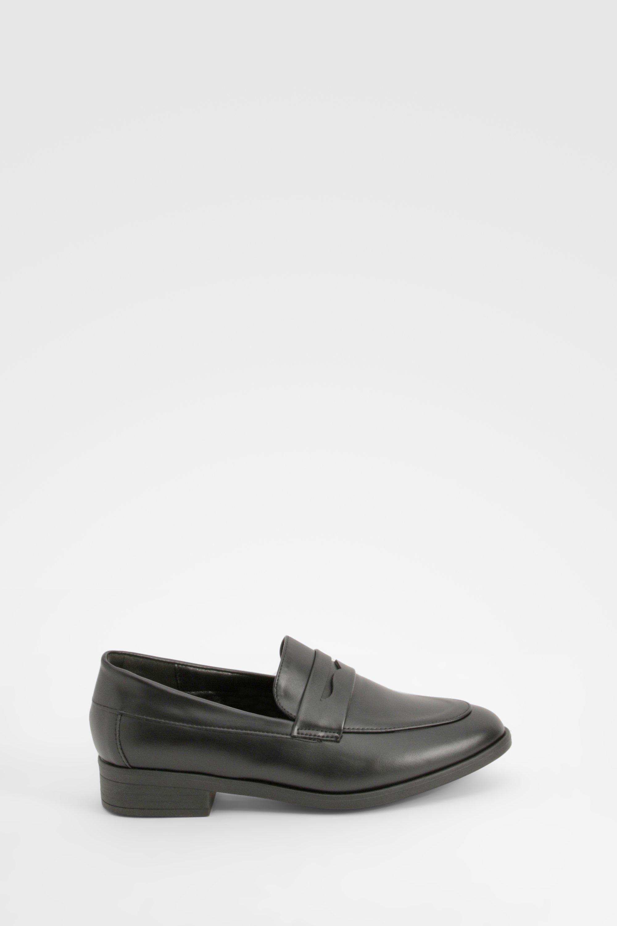 Boohoo Women s Wide Fit Loafers Black