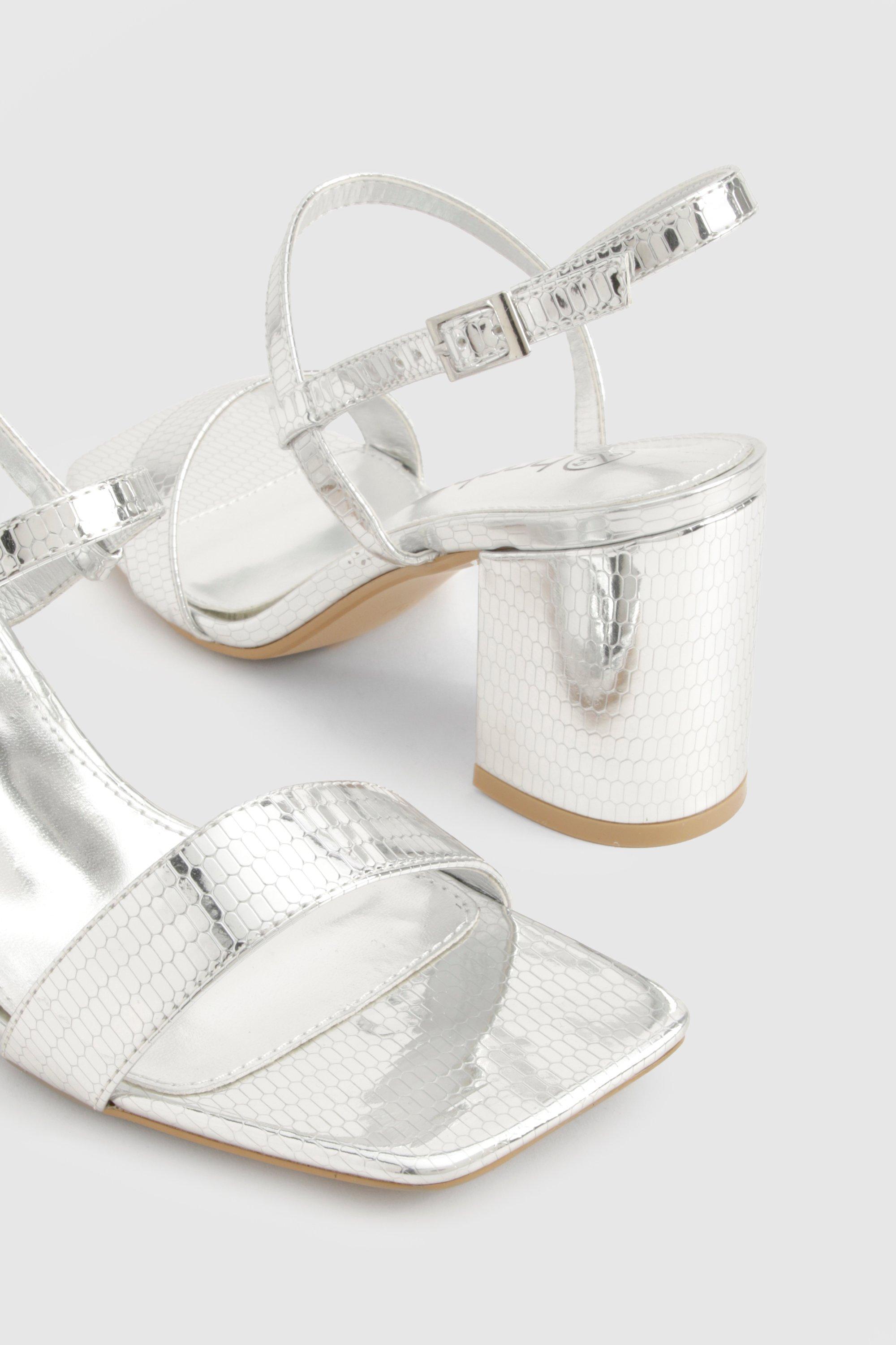 Snakeskin Barely There Block Heels